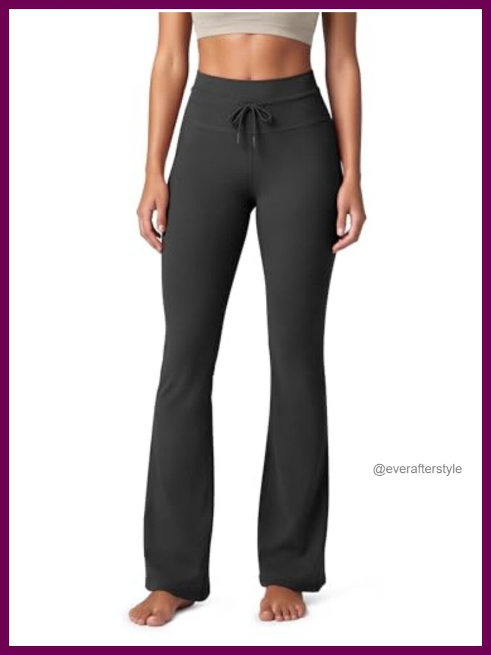 High Waist Flared Yoga Pants with Drawstring Bootcut 30" Inseam